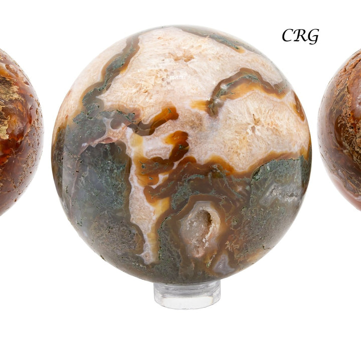 Red Moss Agate Spheres / 50 - 70mm AVG - 1 KILO LOTCrystal River Gems