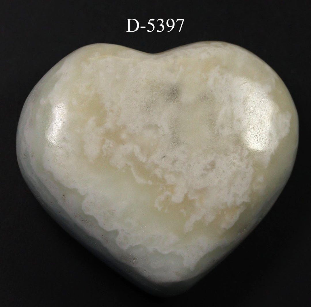 D - 5397 Polished Caribbean Calcite Heart 4.87 oz.Crystal River Gems