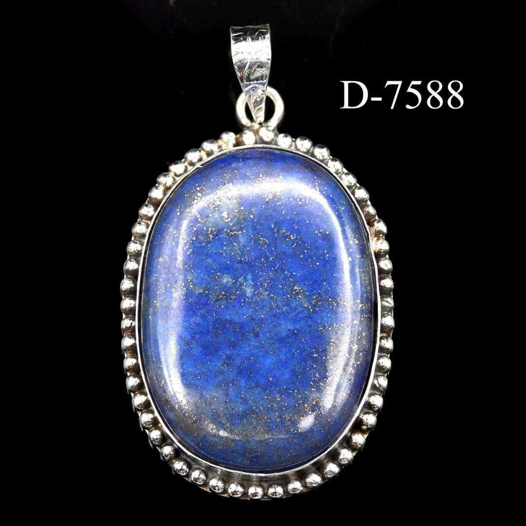 D - 7588 Lapis Lazuli 925 Sterling Silver PendantCrystal River Gems
