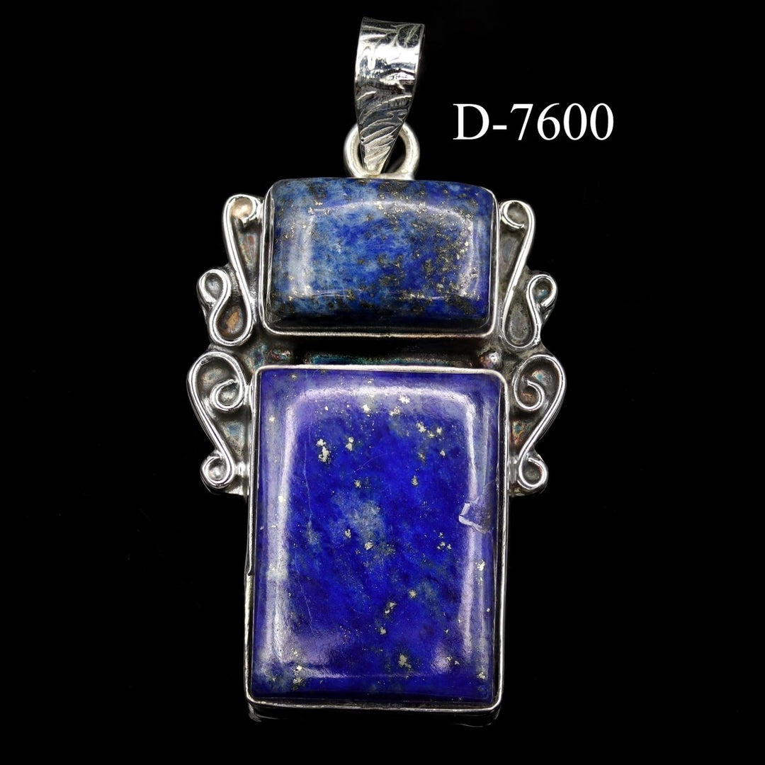 D - 7600 Lapis Lazuli 925 Sterling Silver PendantCrystal River Gems