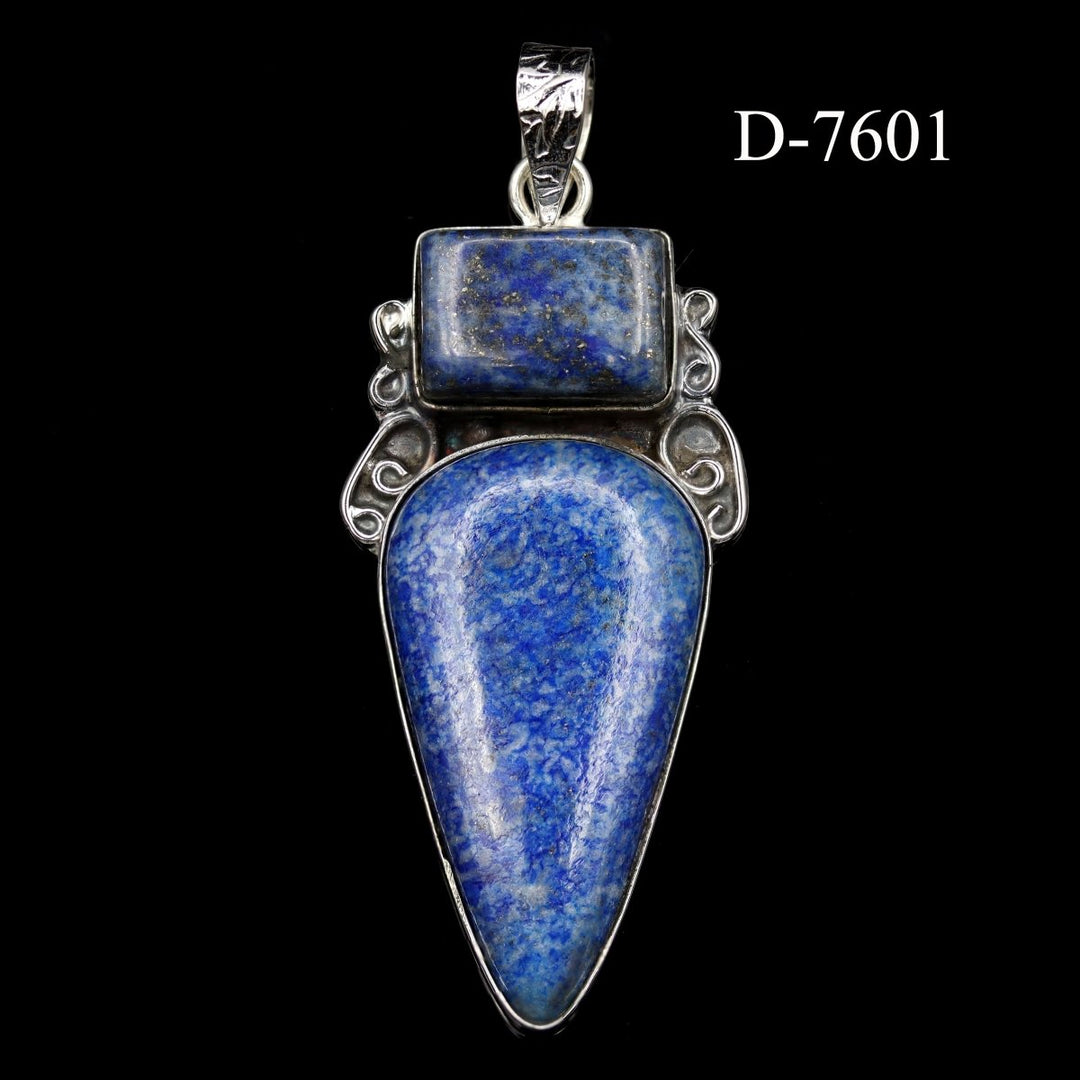 D - 7601 Lapis Lazuli 925 Sterling Silver PendantCrystal River Gems
