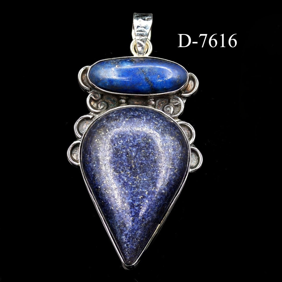 D - 7616 Lapis Lazuli 925 Sterling Silver PendantCrystal River Gems