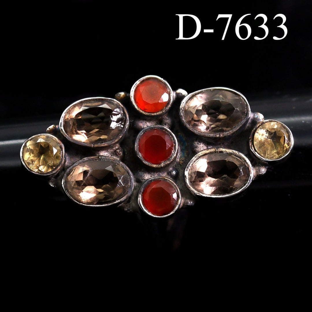 D - 7633 - Multistone 925 Sterling Silver Ring / SIZE 6Crystal River Gems