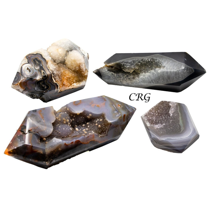 Polished Agate Druzy Double Terminated Points / 3 - 7" AVG - 1 KILO LOTCrystal River Gems