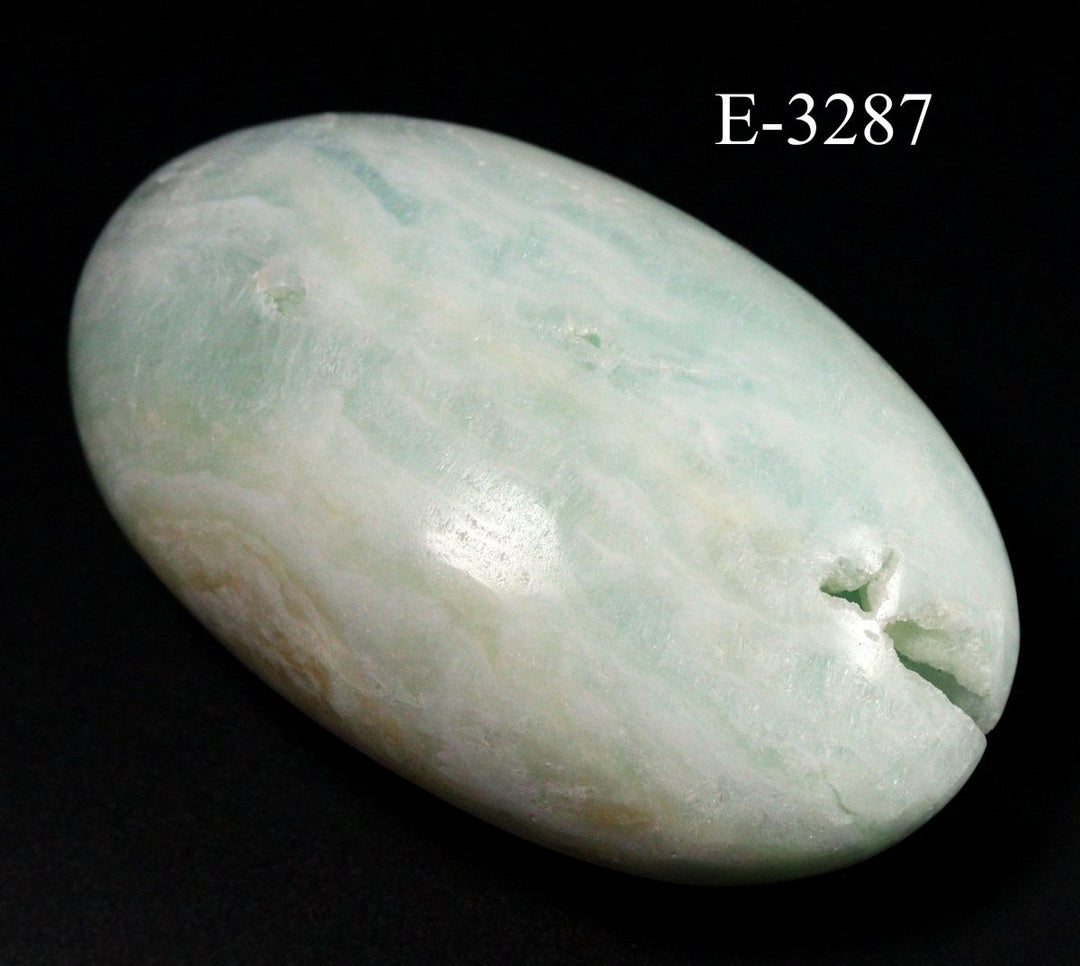 E - 3287 Polished Caribbean Calcite Palm Stone - 5.4 oz.Crystal River Gems