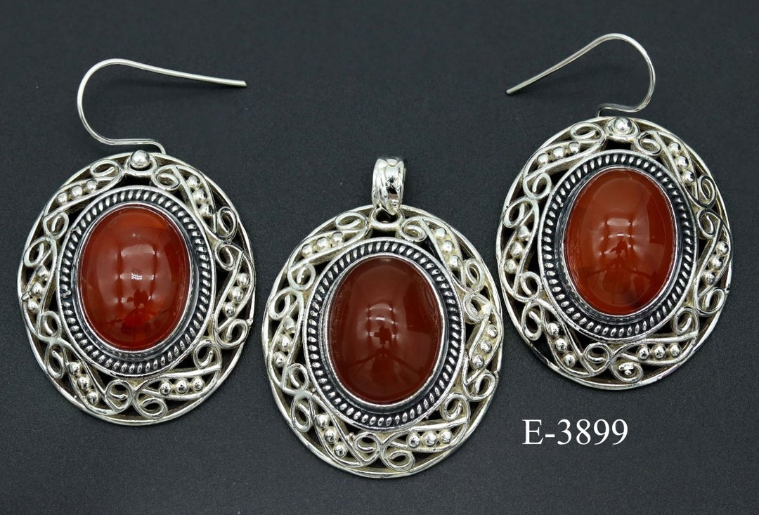 E - 3899 Carnelian 925 Sterling Silver JewelryCrystal River Gems