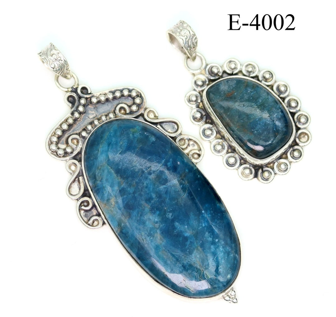 E - 4002 Apatite 925 Sterling Silver Jewelry PendantsCrystal River Gems