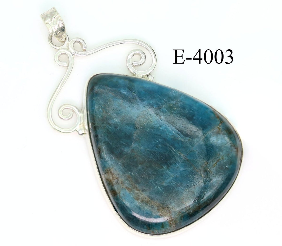 E - 4003 Apatite 925 Sterling Silver Jewelry PendantCrystal River Gems