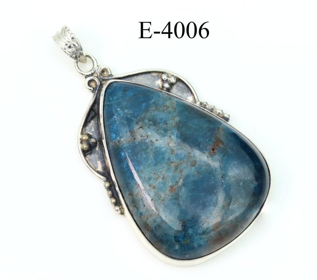 E - 4006 Apatite 925 Sterling Silver Jewelry PendantCrystal River Gems