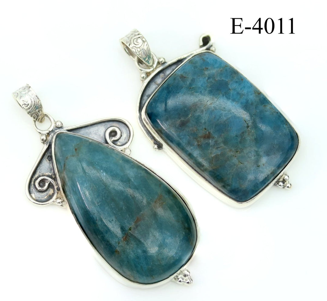 E - 4011 Apatite 925 Sterling Silver Jewelry PendantsCrystal River Gems