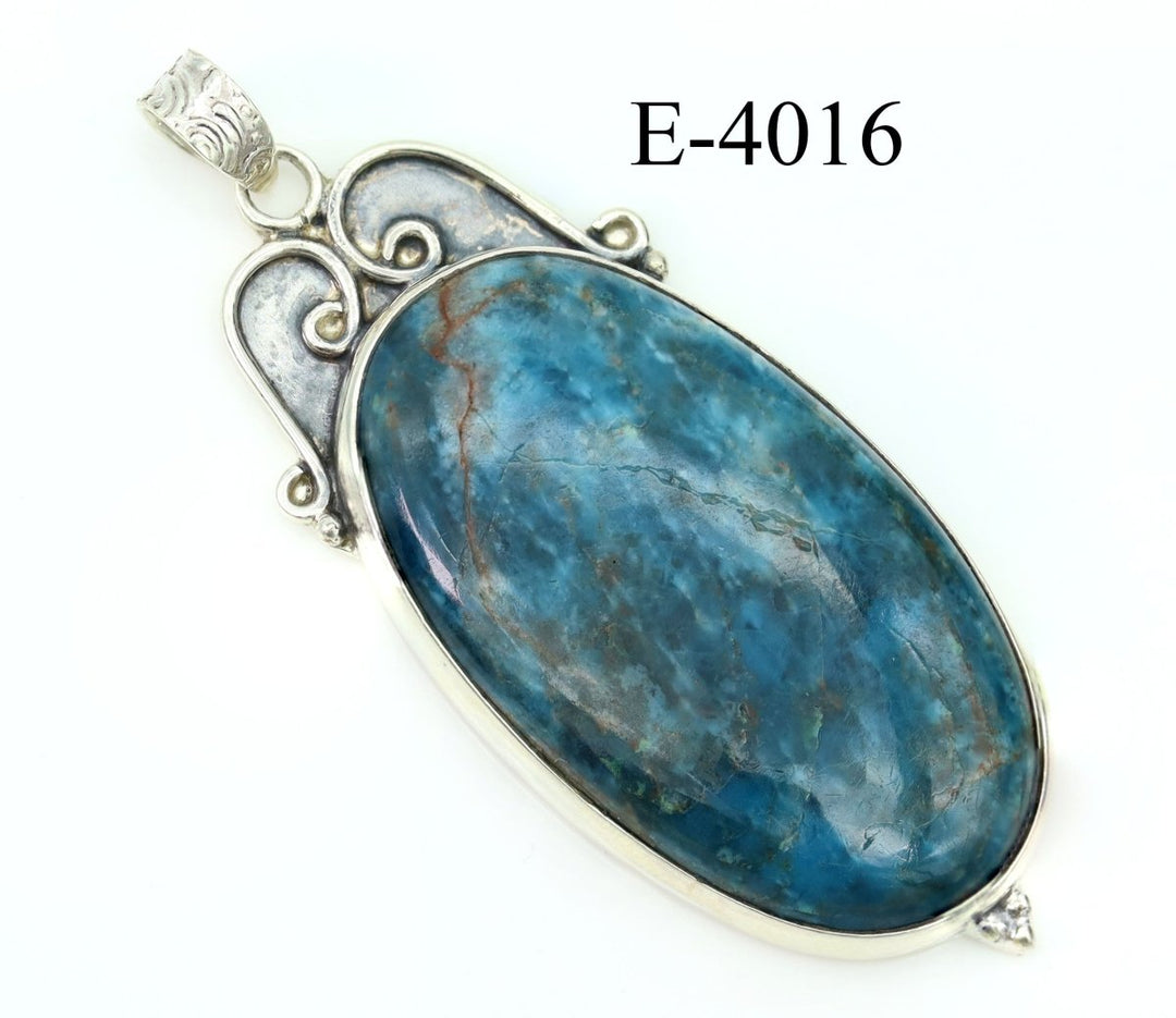 E-4016 Apatite 925 Sterling Silver Jewelry Pendant