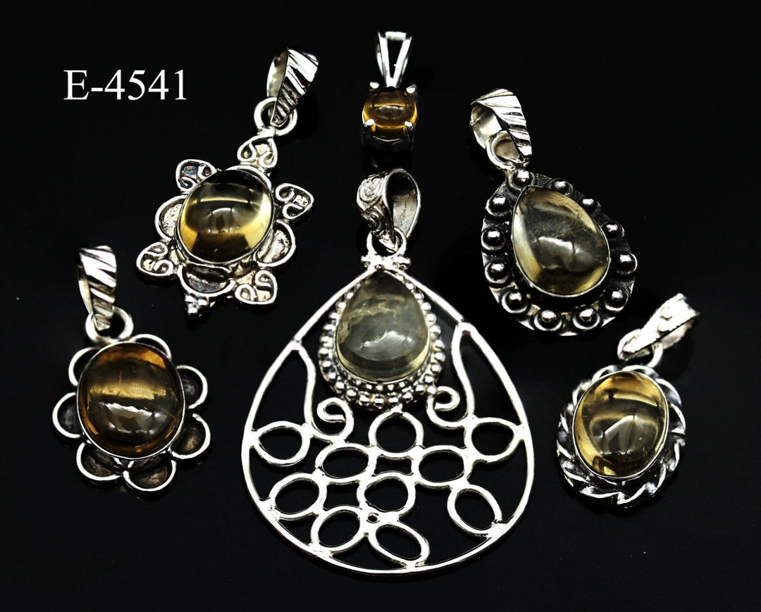 E-4541 Citrine 925 Sterling Silver Jewelry Pendants