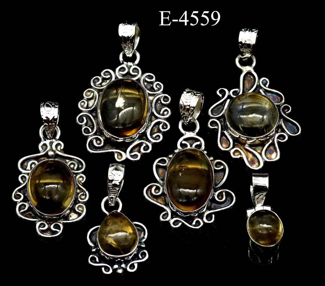 E-4559 Citrine 925 Sterling Silver Jewelry Pendants