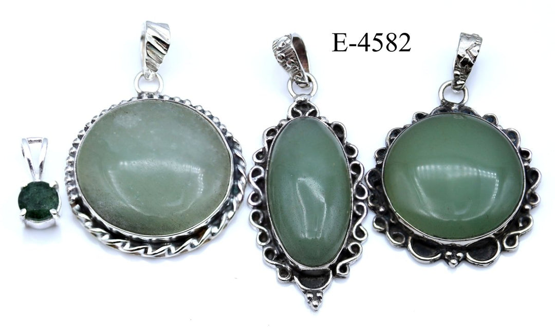 E - 4582 Green Aventurine 925 Sterling Silver JewelryCrystal River Gems