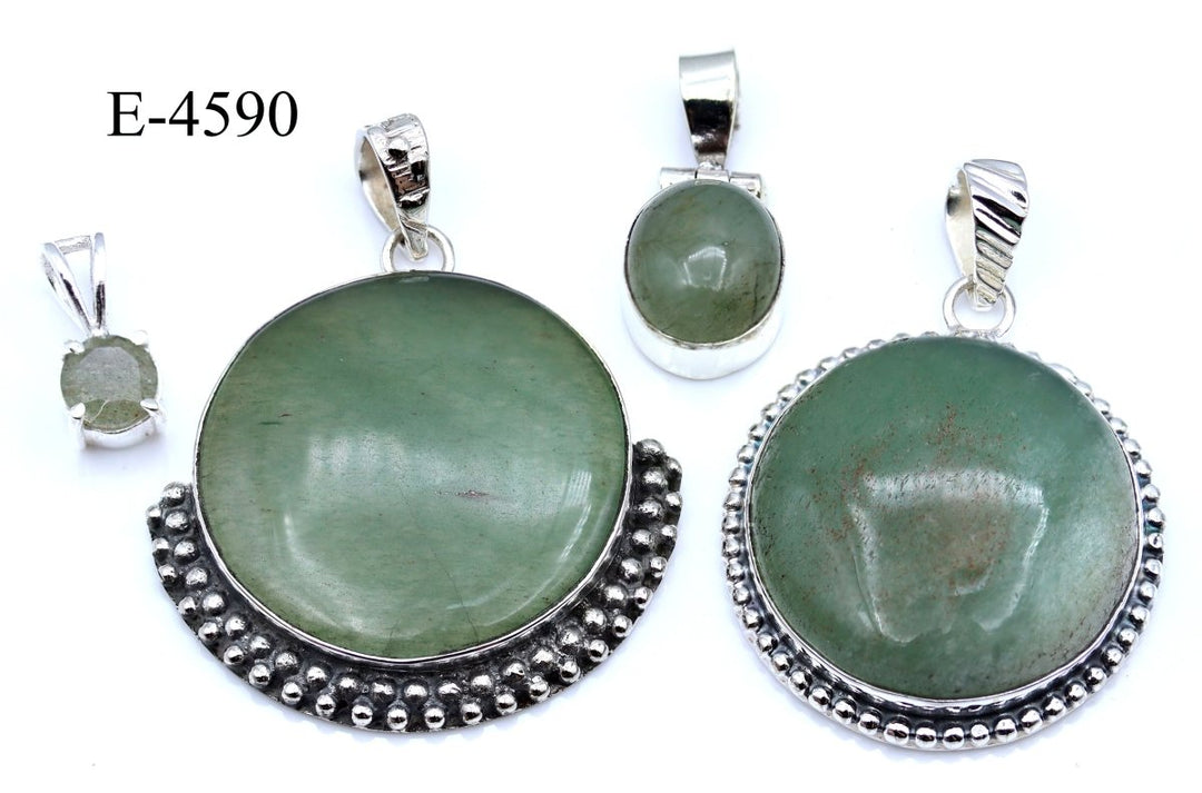 E - 4590 Green Aventurine 925 Sterling Silver JewelryCrystal River Gems