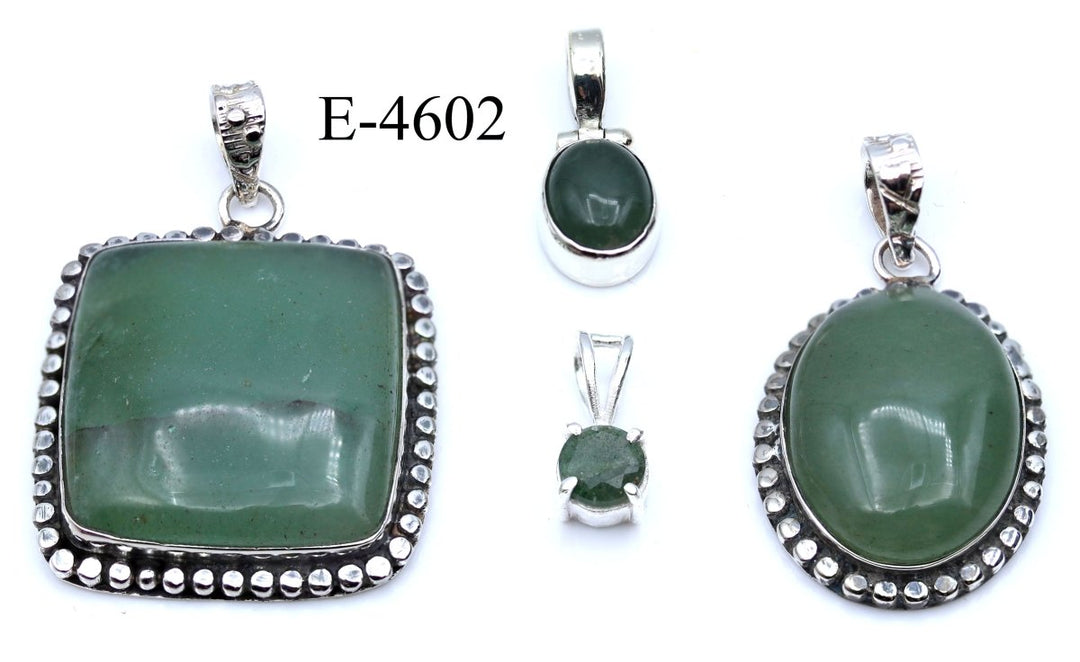 E-4602 Green Aventurine 925 Sterling Silver Jewelry