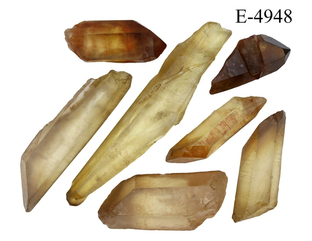 E - 4948 Raw Natural Citrine Points 0.5 - 3.5in Avg 100 gram lotCrystal River Gems