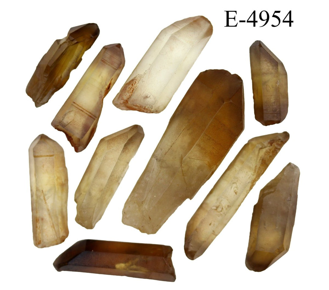 E - 4954 Raw Natural Citrine Points 0.5 - 3.5in Avg 100 gram lotCrystal River Gems