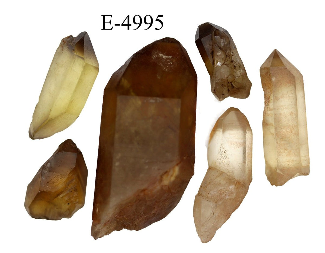 E - 4995 Raw Natural Citrine Points 0.5 - 3.5in Avg 100 gram lotCrystal River Gems