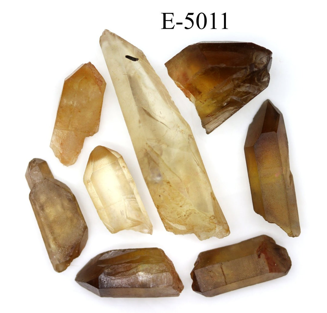 E - 5011 Raw Natural Citrine Points 0.5 - 3.5in Avg 100 gram lotCrystal River Gems
