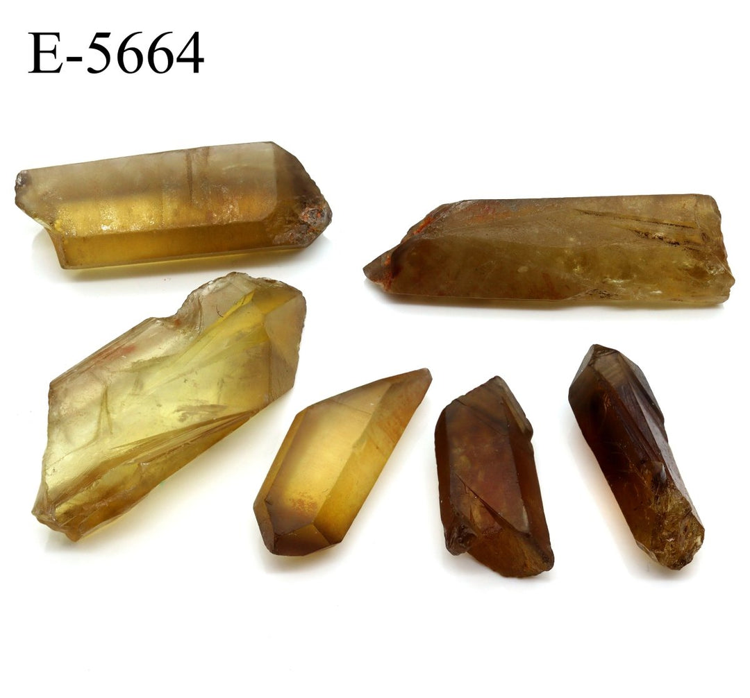 E - 5664 Raw Natural Citrine Points 0.5 - 3.5in Avg 100 gram lotCrystal River Gems