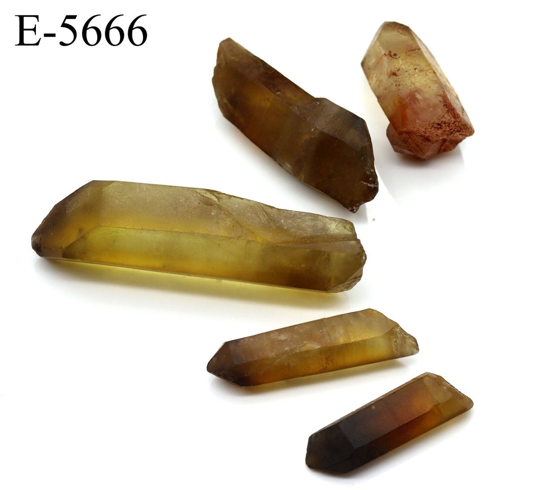 E - 5666 Raw Natural Citrine Points 0.5 - 3.5in Avg 100 gram lotCrystal River Gems