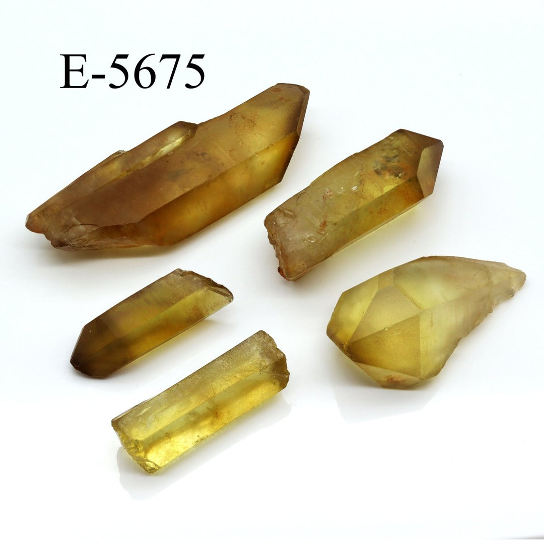E - 5675 Raw Natural Citrine Points 0.5 - 3.5in Avg 100 gram lotCrystal River Gems