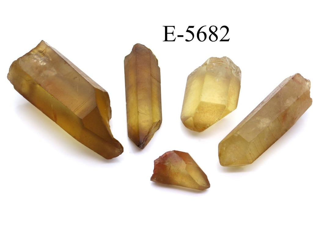 E - 5682 Raw Natural Citrine Points 0.5 - 3.5in Avg 100 gram lotCrystal River Gems