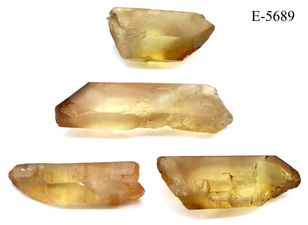 E - 5689 Raw Natural Citrine Points 0.5 - 3.5in Avg 100 gram lotCrystal River Gems