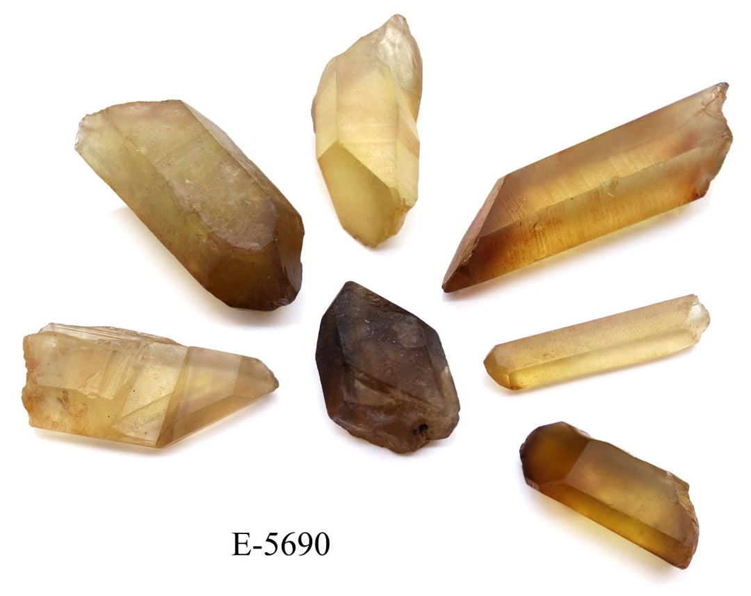 E - 5690 Raw Natural Citrine Points 0.5 - 3.5in Avg 100 gram lotCrystal River Gems