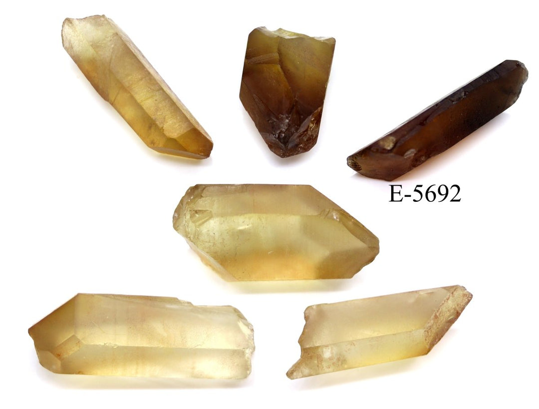 E - 5692 Raw Natural Citrine Points 0.5 - 3.5in Avg 100 gram lotCrystal River Gems