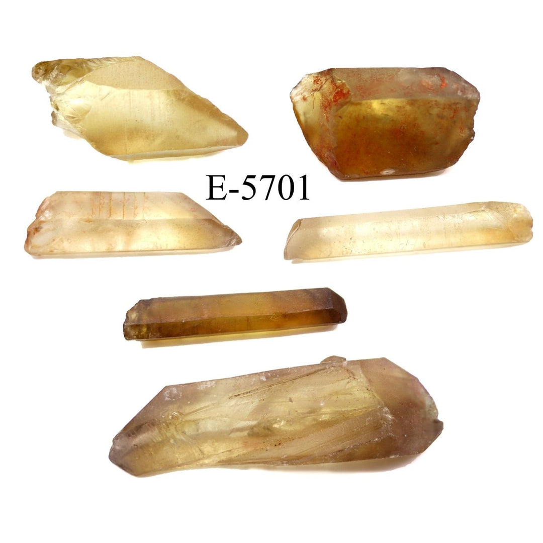 E - 5701 Raw Natural Citrine Points 0.5 - 3.5in Avg 100 gram lotCrystal River Gems