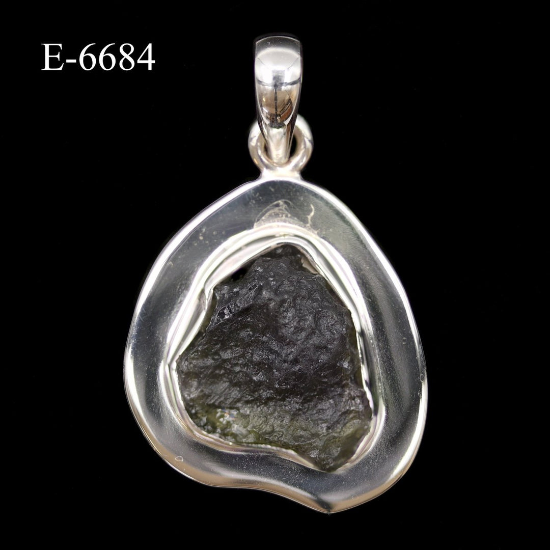 E - 6684 Moldavite 925 Sterling Silver PendantCrystal River Gems