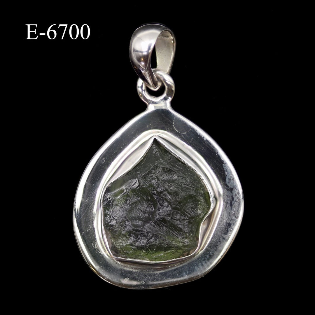 E - 6700 Moldavite 925 Sterling Silver PendantCrystal River Gems