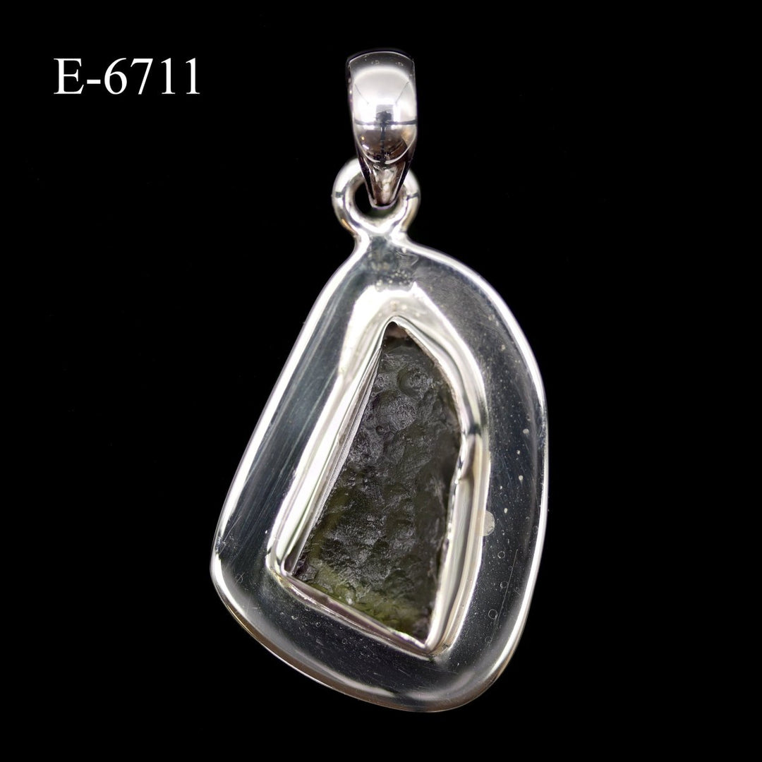 E - 6711 Moldavite 925 Sterling Silver PendantCrystal River Gems