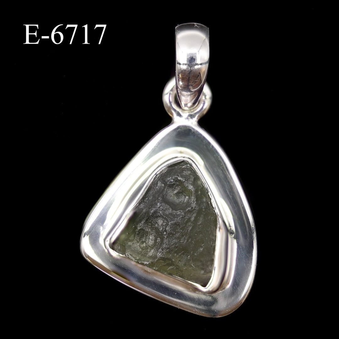 E - 6717 Moldavite 925 Sterling Silver PendantCrystal River Gems