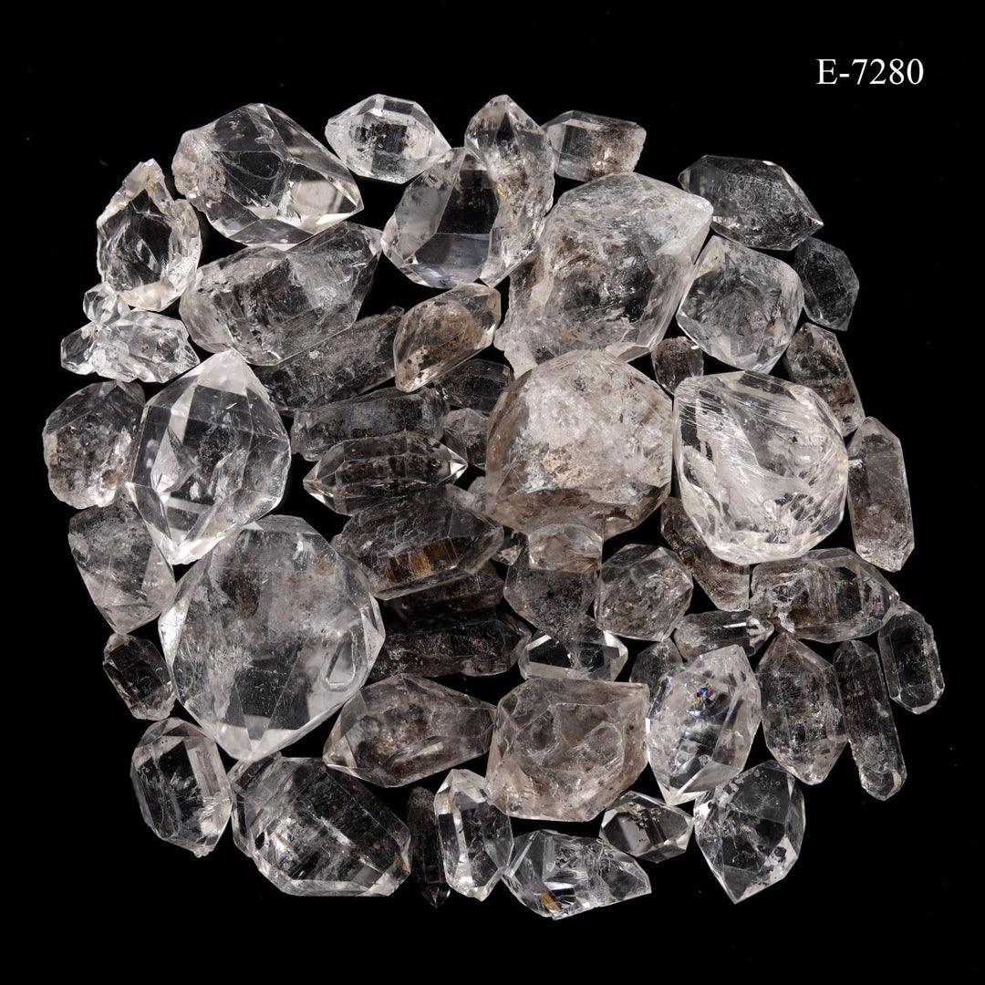 E - 7280 Carbon Quartz Double Terminated Crystals - 20 gram lotCrystal River Gems