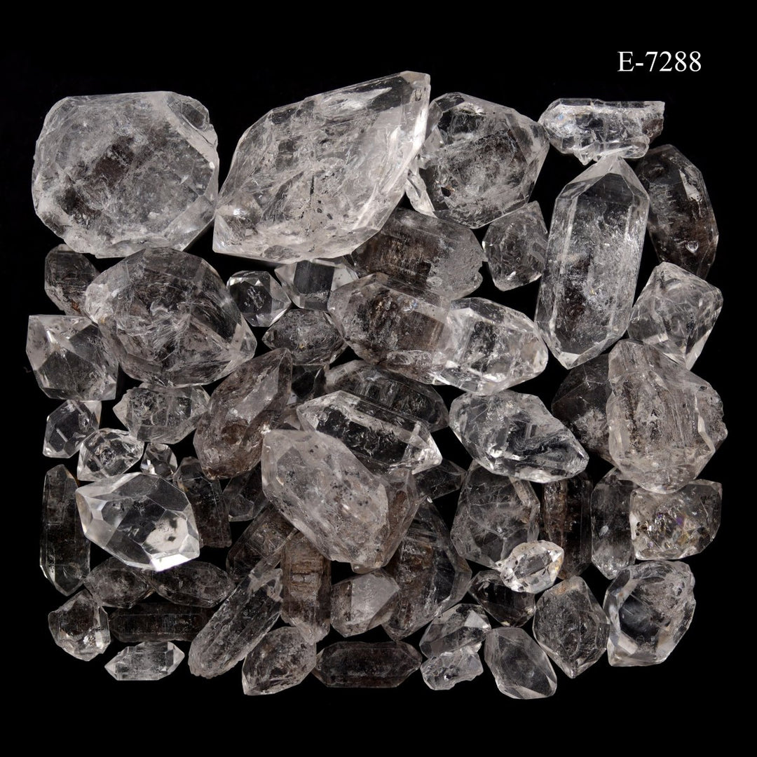 E - 7288 Carbon Quartz Double Terminated Crystals - 20 gram lotCrystal River Gems