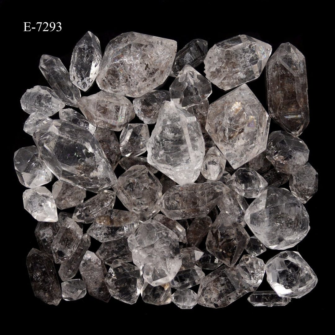 E - 7293 Carbon Quartz Double Terminated Crystals - 20 gram lotCrystal River Gems