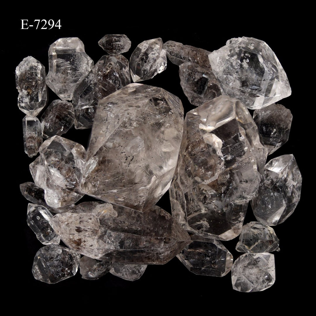 E - 7294 Carbon Quartz Double Terminated Crystals - 20 gram lotCrystal River Gems
