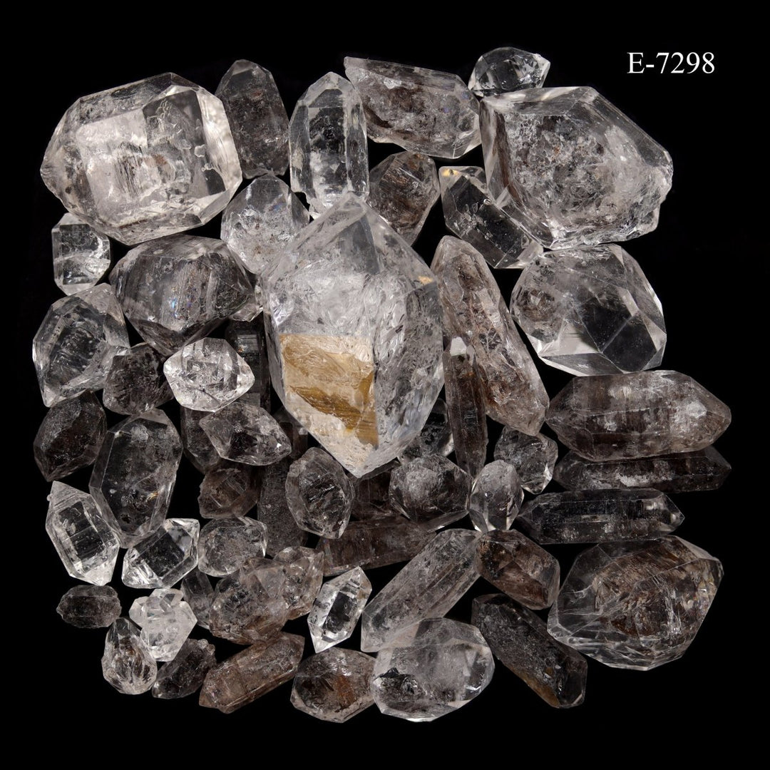 E - 7298 Carbon Quartz Double Terminated Crystals - 20 gram lotCrystal River Gems
