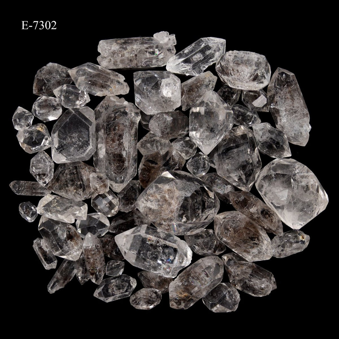 E - 7302 Carbon Quartz Double Terminated Crystals - 20 gram lotCrystal River Gems