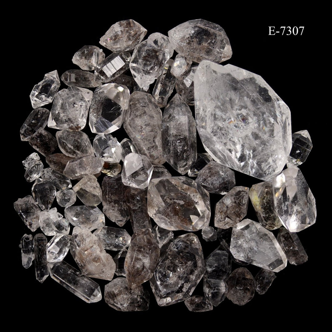 E - 7307 Carbon Quartz Double Terminated Crystals - 20 gram lotCrystal River Gems