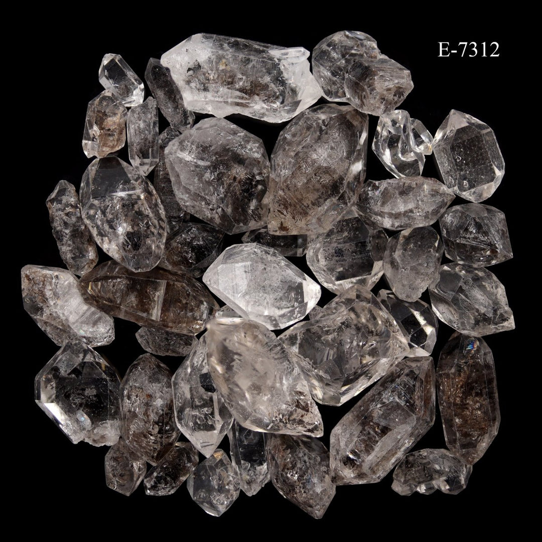 E - 7312 Carbon Quartz Double Terminated Crystals - 20 gram lotCrystal River Gems