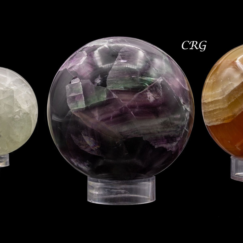 5 KILO LOT - Mixed A-B Grade Multi-Color Fluorite Spheres / 40-80mm AVG