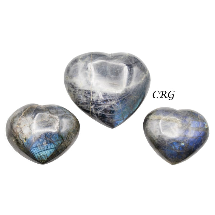 2 Kilo Lot. Labradorite High Flash Hearts Mix SizesCrystal River Gems