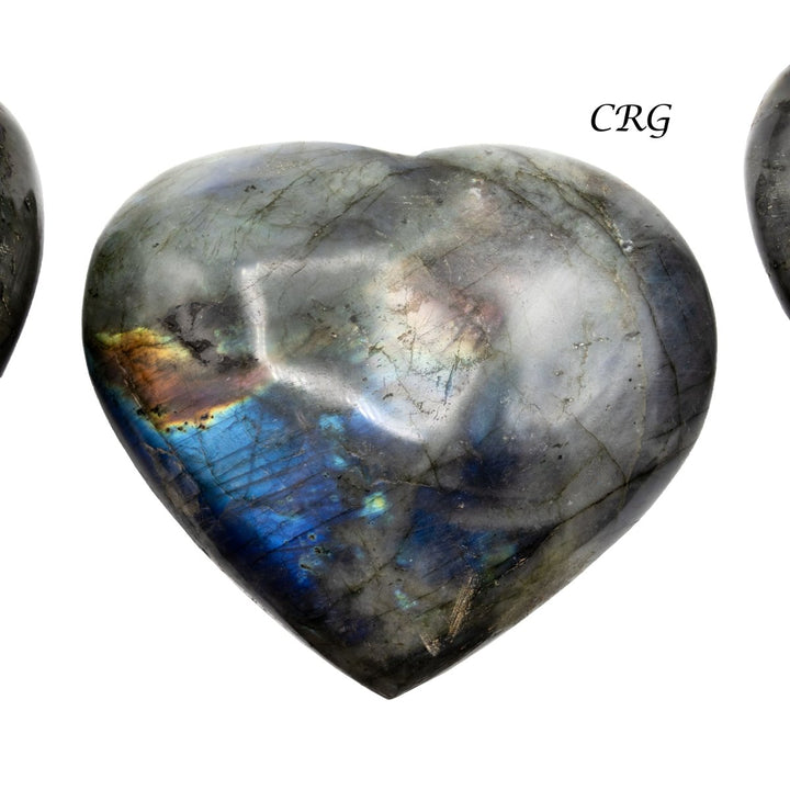 2 Kilo Lot. Labradorite High Flash Hearts Mix SizesCrystal River Gems
