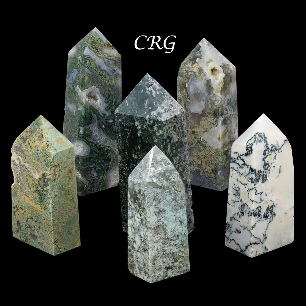 2 KILO LOT - Moss Agate Druzy Towers / Mixed Sizes