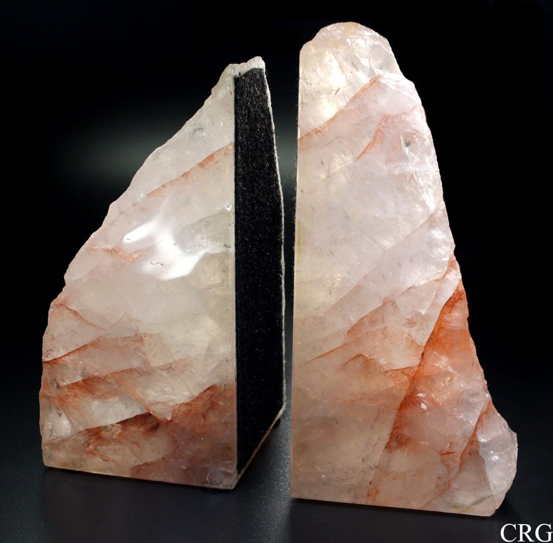 1 SET - Madagascar Fire Quartz Bookends (2 PC SET)Crystal River Gems