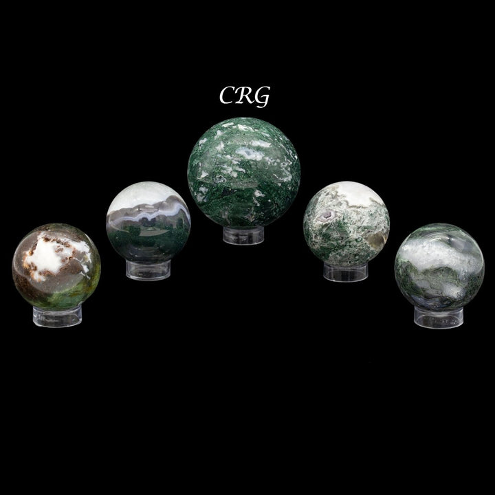 Moss Agate Spheres / 50 - 80mm AVG - 1 KILO LOTCrystal River Gems